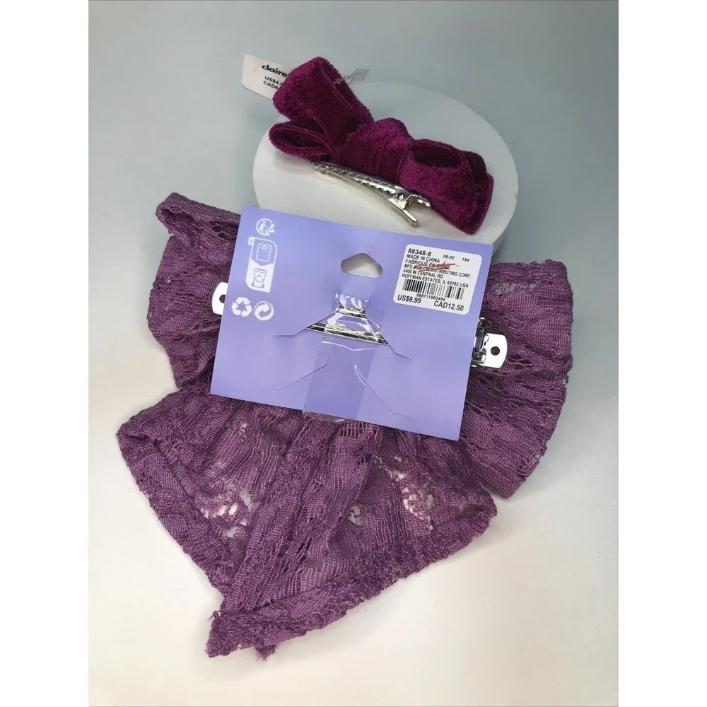 Hair Accessories Purple Bows (2count) From Claire’s
